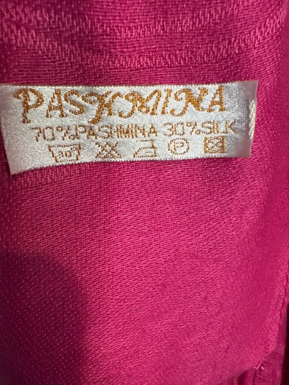 Pashmina Silk Blend Shawl Wrap Hot Pink Floral Paisley Old Money Cottagecore